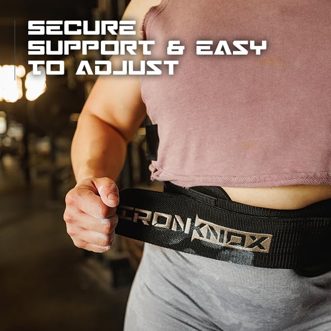 IronKnox Premium Weight Lifting Belt, 4 Inch Weight Belt for Men and Women with Self Locking Metal Buckle for Maximum Support, Weightlifting Belt for Squat or Deadlift, Durable Gym Belt for Men (Black, Medium)