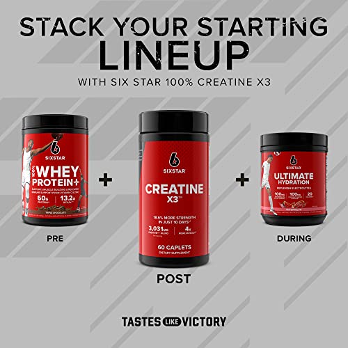 Six Star Creatine Pills Post Workout X3 Cápsulas de creatina, mezcla de monohidrato de creatina, recuperación muscular y desarrollo muscular para hombres y mujeres, suplementos de creatina, 20 porciones