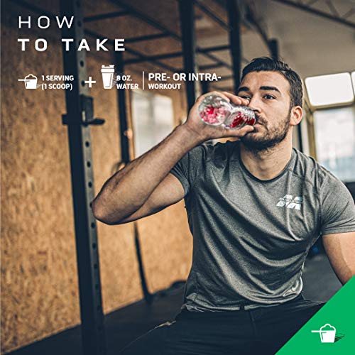 Aminoácidos BCAA + polvo de electrolitos MuscleTech Amino construye 7 g de BCAA + electrolitos que apoyan la recuperación muscular, desarrollan músculo magro y aumentan la resistencia Sandía fresa (40 porciones)