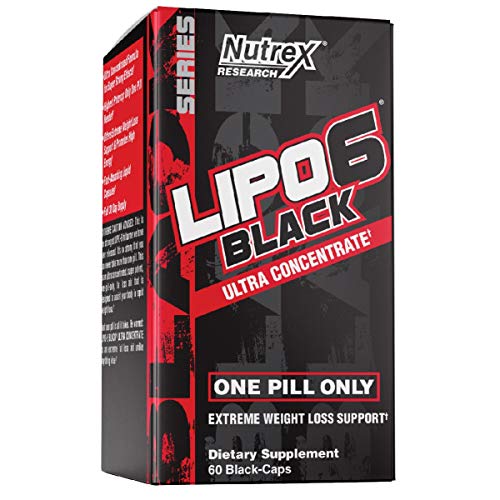 Nutrex Research Lipo-6 Negro Ultra Concentrado | Suplemento termogénico energizante para quemar grasa, aumenta la pérdida de peso, energía y concentración intensa | Cápsula, 60 unidades