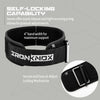 IronKnox Premium Weight Lifting Belt, 4 Inch Weight Belt for Men and Women with Self Locking Metal Buckle for Maximum Support, Weightlifting Belt for Squat or Deadlift, Durable Gym Belt for Men (Black, Medium)