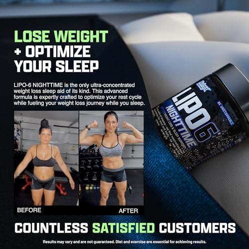 Nutrex Lipo 6 Nighttime Fat Burner | Melatonin Sleep Aid & Weight Loss Diet Pills for Men and Women | Night Time Metabolism Booster Appetite Suppressant | 30 Servings (1)