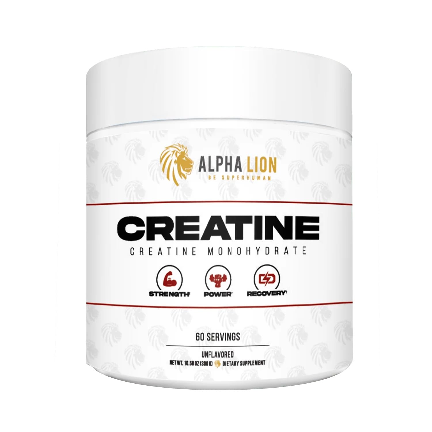 ALPHA LION Creatine Monohydrate Powder, 5000mg Per Serving (5g), Supports Muscle Strength, Power, Athletic Performance, Pure Creatine Supplement (60 Servings, Unflavored)