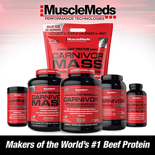 MuscleMeds, Carnivor Beef Protein Isolate Powder 56 Servings, Chocolate, 72 Ounce,4.5 Pound (Pack of 1),002542