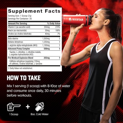 Six Star Pre-Workout Powder for Men & Women, Fruit Punch (30 Servings) - Preworkout Explosion 2.0 Energy Powder Drink Mix with Beta-Alanine & Caffeine - Sports Nutrition Supplement Products