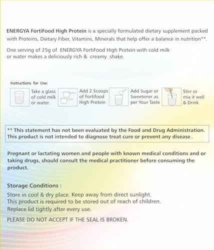 ENERGYA FORTIFOOD High Protein Powder 63g, Taste Best Whey & Plant Protein + Prebiotic Fiber, 24 Vitamins Minerals for Muscle, Metabolic & Women Health, Recovery, Immunity