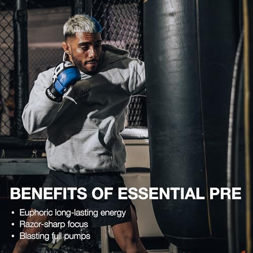 RAW Nutrition - Essential Pre - Chris Bumstead Pre Workout Formula, Sports Nutrition Pre-Workout Powders | Men & Womens Drink, Energy Powder for Working Out (Peach Mango)