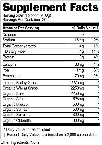 Organic Greens Superfood Powder, Unflavored, 9.52 oz (30 Servings)