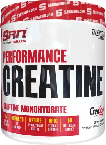 SAN Performance Creatine 300g- Supports Muscle Growth + Athletic Performance - 60 Servings
