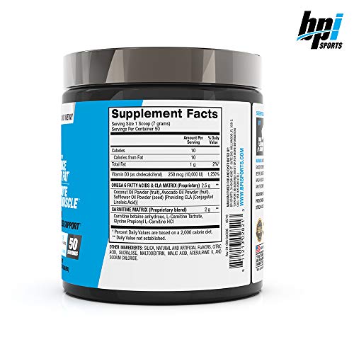 BPI Sports CLA + Carnitina – Ácido linoleico conjugado – Rendimiento, músculo magro – Sin cafeína – Para hombres y mujeres – Rainbow Ice – 50 porciones – 12.34 Oz.
