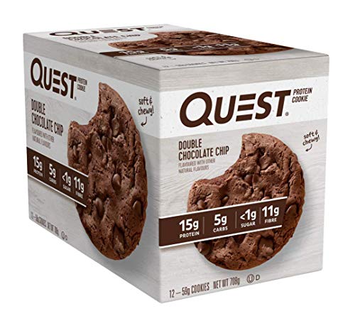 Quest Nutrition Double Chocolate Chip Protein Cookie, High Protein, Low Carb, 12 Count