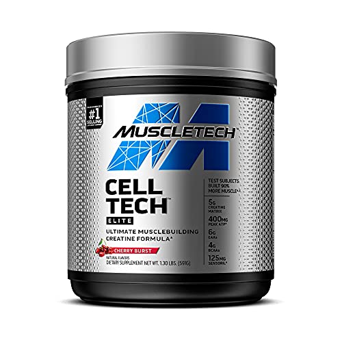 Creatine Powder | MuscleTech Cell-Tech Elite Creatine Powder | Post Workout Recovery Drink | Muscle Builder for Men & Women | Creatine HCl Supplement | Cherry Burst (20 Servings)