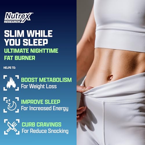 Nutrex Lipo 6 Nighttime Fat Burner | Melatonin Sleep Aid & Weight Loss Diet Pills for Men and Women | Night Time Metabolism Booster Appetite Suppressant | 30 Servings (1)