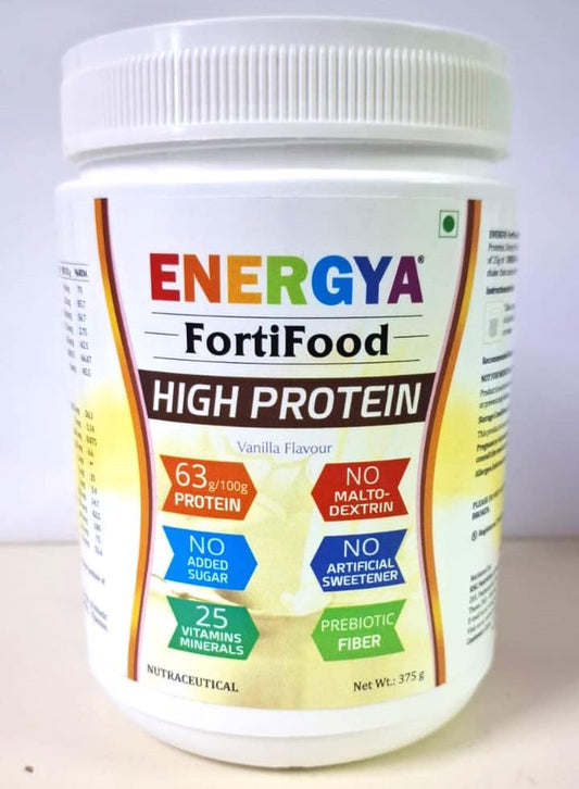ENERGYA FORTIFOOD High Protein Powder 63g, Taste Best Whey & Plant Protein + Prebiotic Fiber, 24 Vitamins Minerals for Muscle, Metabolic & Women Health, Recovery, Immunity