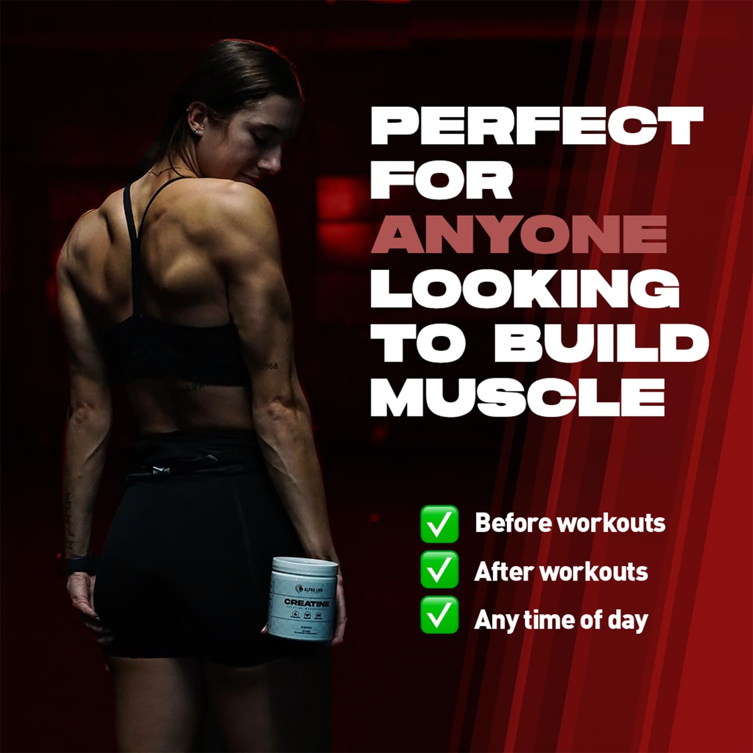 ALPHA LION Creatine Monohydrate Powder, 5000mg Per Serving (5g), Supports Muscle Strength, Power, Athletic Performance, Pure Creatine Supplement (60 Servings, Unflavored)
