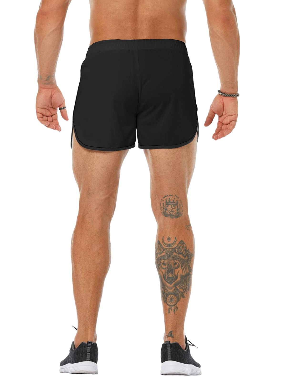 Sazeky Mens Running Shorts 3 Inch Quick Dry Lighweight Gym Workout Shorts with Zipper Pockets Athletic Jogging Shorts for Men Black
