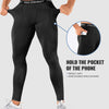 Niksa 1/3 Pack Men's Compression Pants with Pocket, Performance Athletic Sports Leggings & Gym Tights for Running Yoga Basketball Workout Sports Black