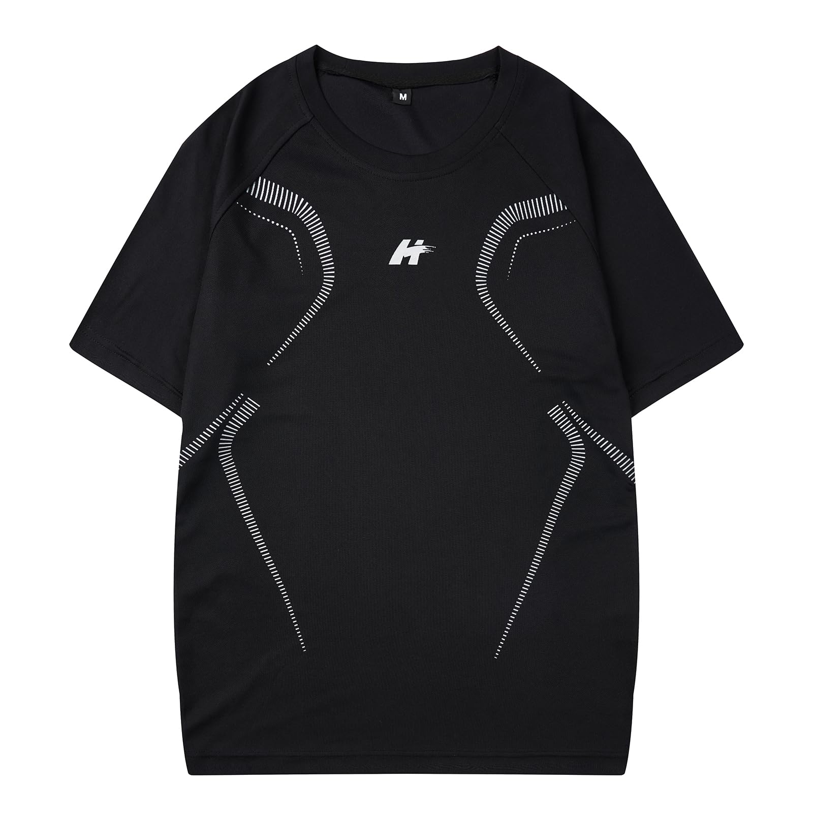 LBL Leading the Better Life Men's Workout Shirts Dry Fit Moisture Wicking Short Sleeve Mesh Athletic T-Shirts Black L