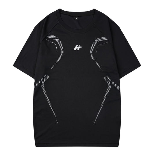 LBL Leading the Better Life Men's Workout Shirts Dry Fit Moisture Wicking Short Sleeve Mesh Athletic T-Shirts Black L