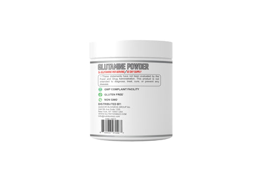 NutritionBizz Glutamine Powder 300 Grams Unflavored 60 Days Supply 5 Grams L-Glutamine per Serving