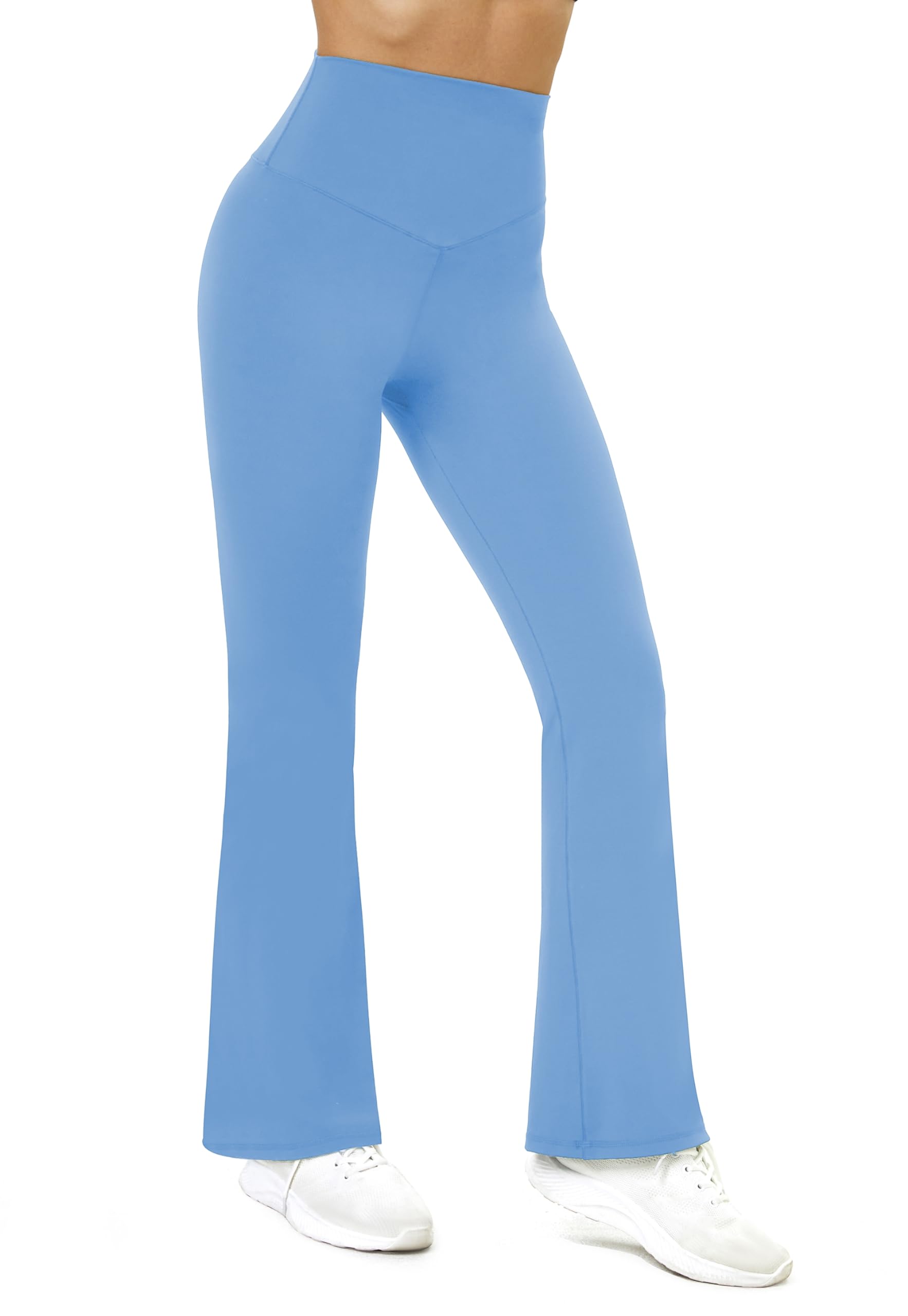 TOPYOGAS Womens Flare Yoga Pants High Waist Bootcut Leggings with Tummy Control Workout Gym Leggings Sky Blue
