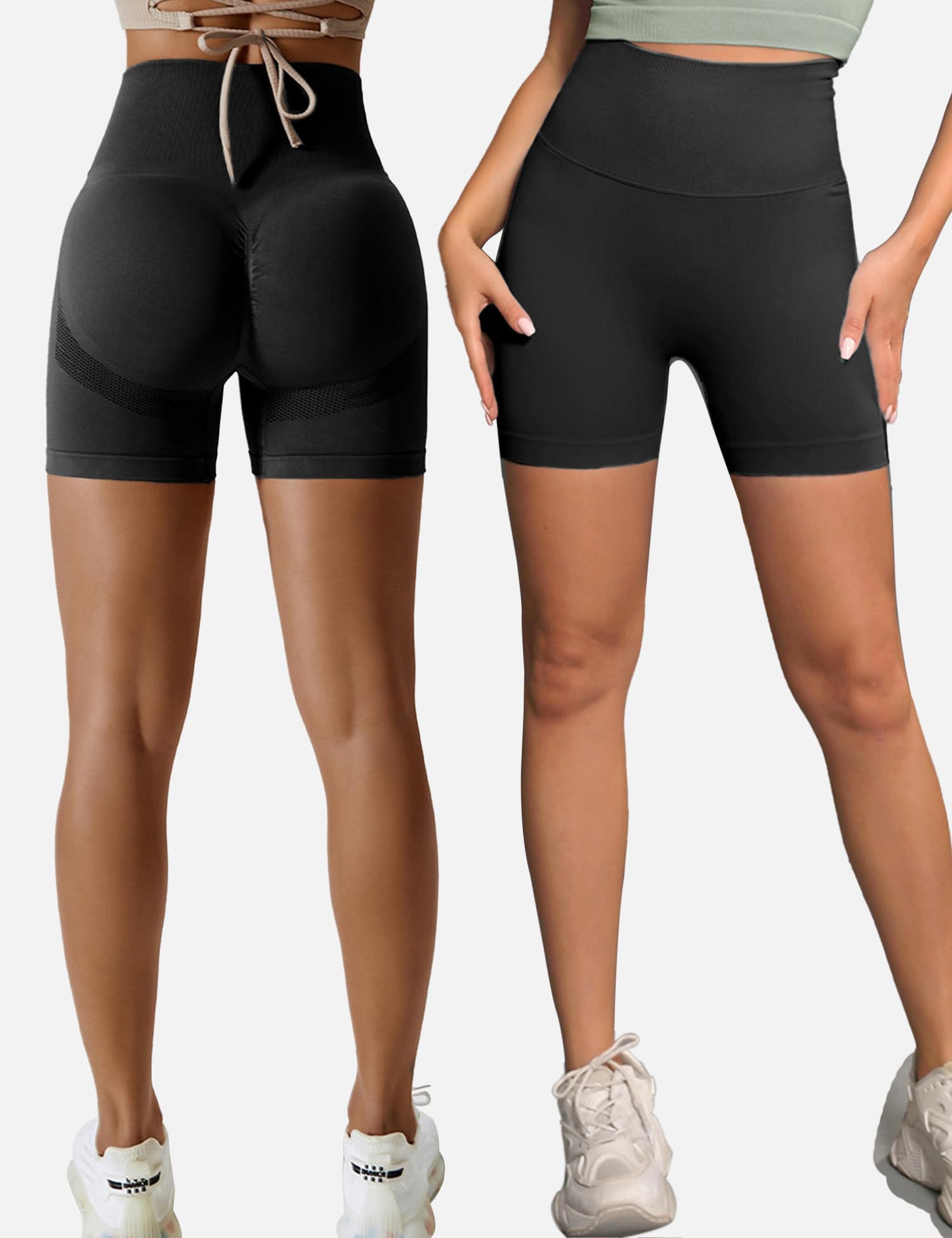 Womens Scrunch Gym Butt Lifting Seamless Shorts Yoga High-Waisted Workout Athletic Running Exercise Active Booty Shorts Squat Proof Stretchy Leggings Pants Fitness Sport Biker Spandex Clothes 5