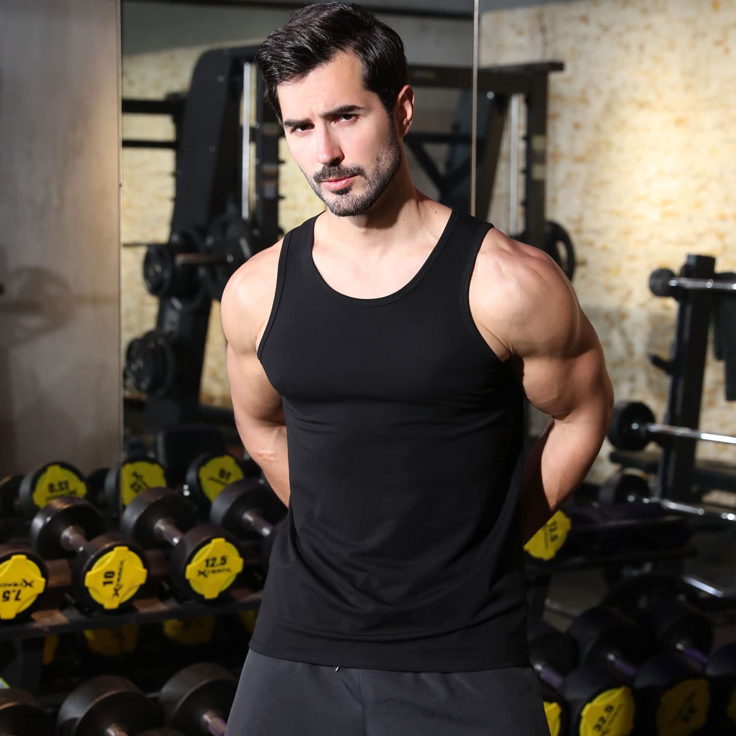 Viisendy Pro Men's Stringer Tank Tops Cotton Vest Sleeveless Gym Workout Bodybuilding Fitness Muscle T Shirts White 2XL