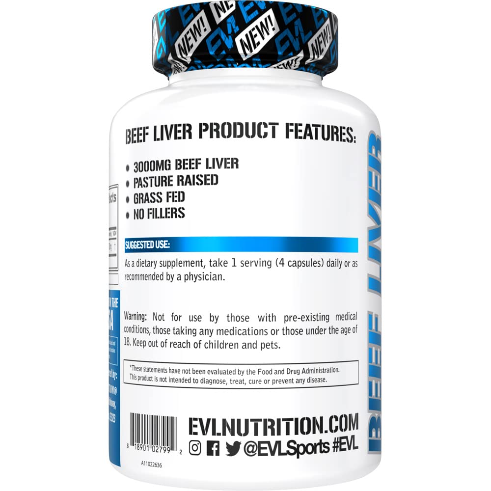 Grass Fed Beef Liver Capsules - Pasture Raised Desiccated 3000mg Grassfed Beef Liver Supplement for Energy Immunity and Liver Support - Iron Rich Beef Organ Supplement for Men and Women (30 Servings)