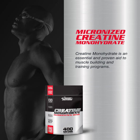 Inner Armour Micronized Creatine Monohydrate Powder - Increase Muscle Strength & Endurance - Fast Dissolving, Flavor-Free, Vegan Fitness Supplement, Keto Friendly - 400 gr or 133 Servings