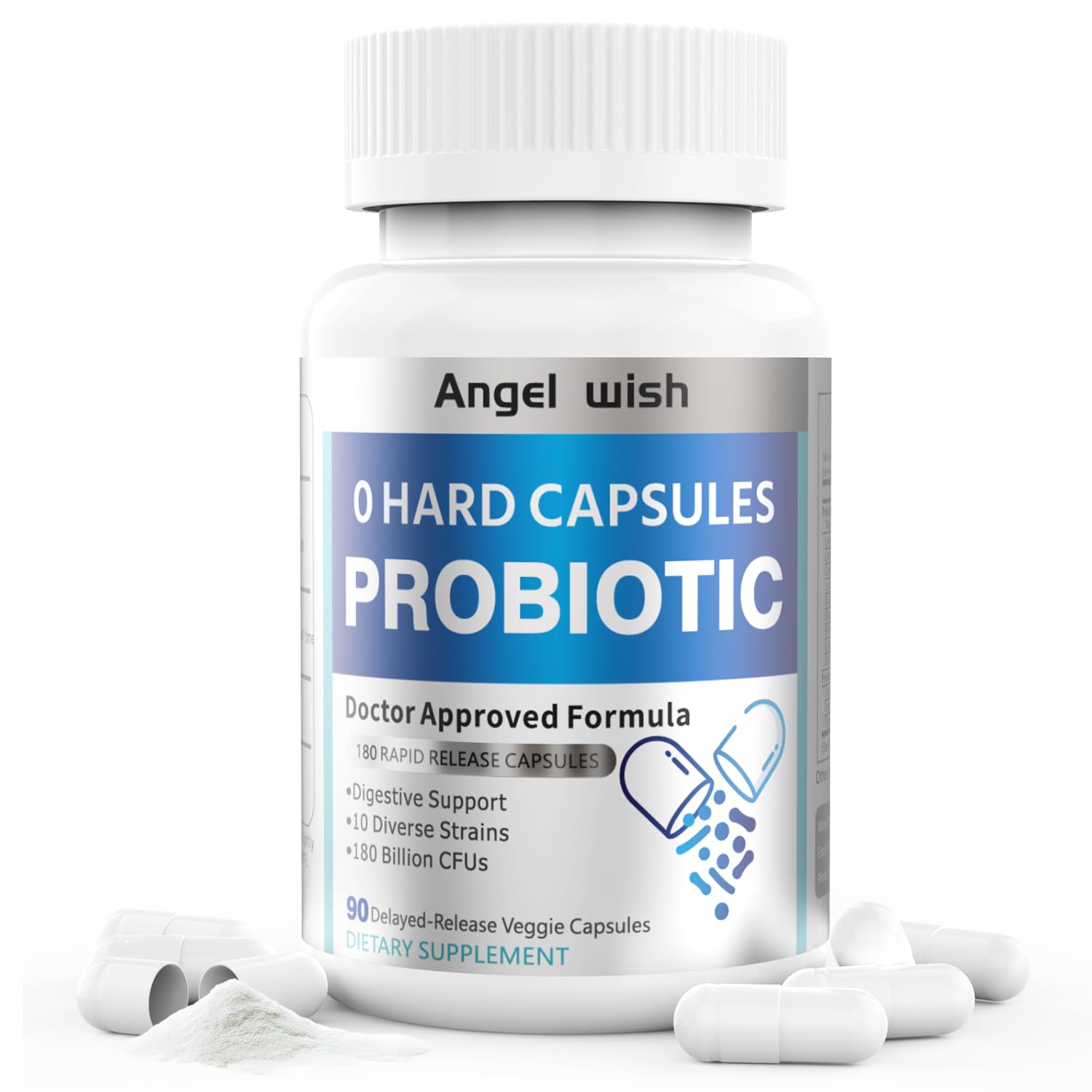 Prebiotics-Probiotics Nutritional-Supplements Women-Men 90Count - 180 Billion CFUs Probiotic Capsules Daily Probiotic Supplement for Digestive & Immune Health Support