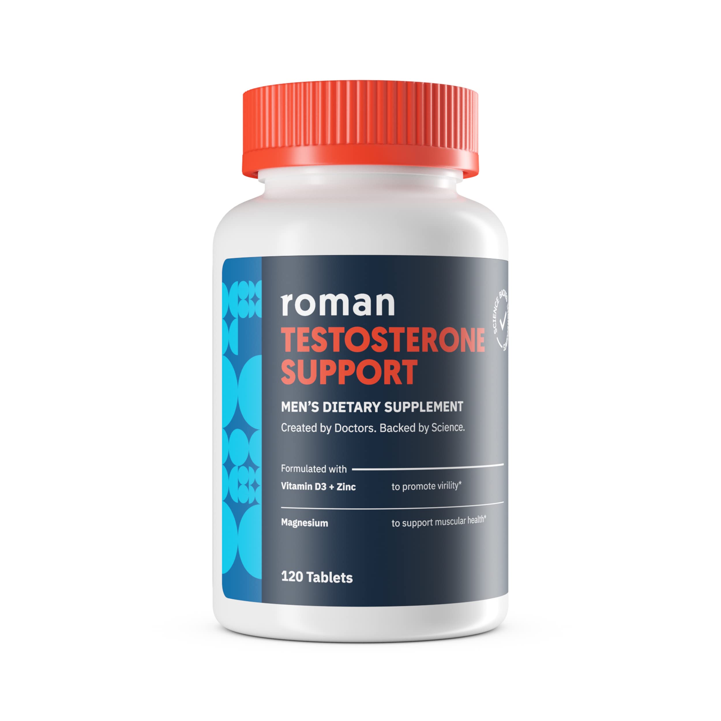 ROMAN Testosterone Support | Daily Nutritional Supplement with Ashwagandha & Magnesium | (120 Tablets)