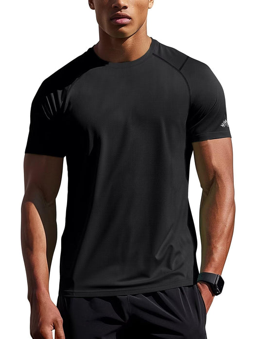 Zengjo Workout Shirt Men Quick Dry(Grey,M)