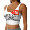 Generic Custom Women's Sports Bra Personalized Photo Name Logo Text Workout Tank Tops Crop Tank Top White, XX-Large