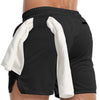 Aolesy Men's Gym Workout Shorts 5 Inch Lightweight Bodybuilding Athletic Shorts Running Training with Zipper Pockets & Towel Loop Black
