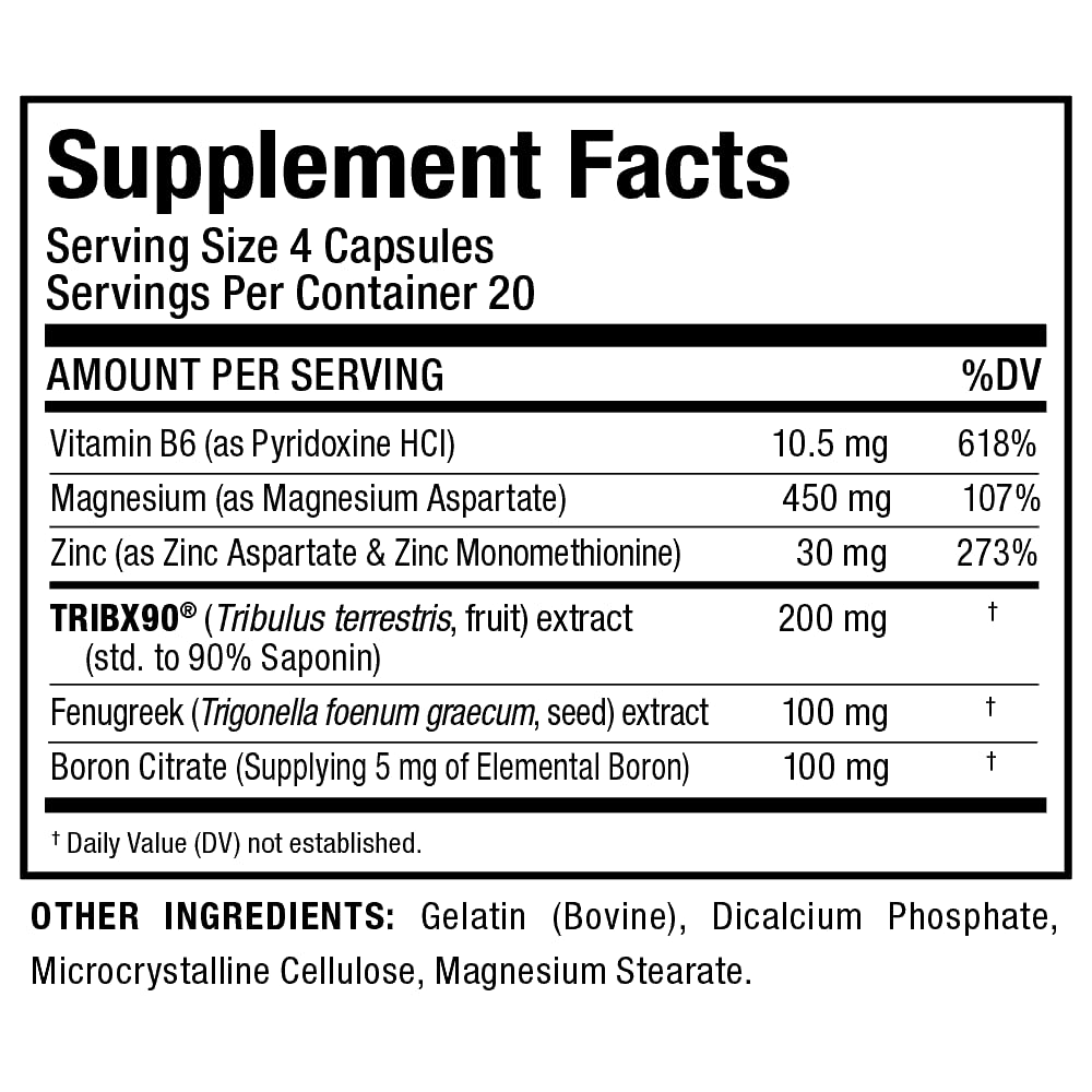 ALLMAX TESTOFX Sport - 80 Capsules - Testosterone Support Formula - Boosts Muscle Strength - with Zinc, Vitamin B6 & Magnesium - 20 Servings