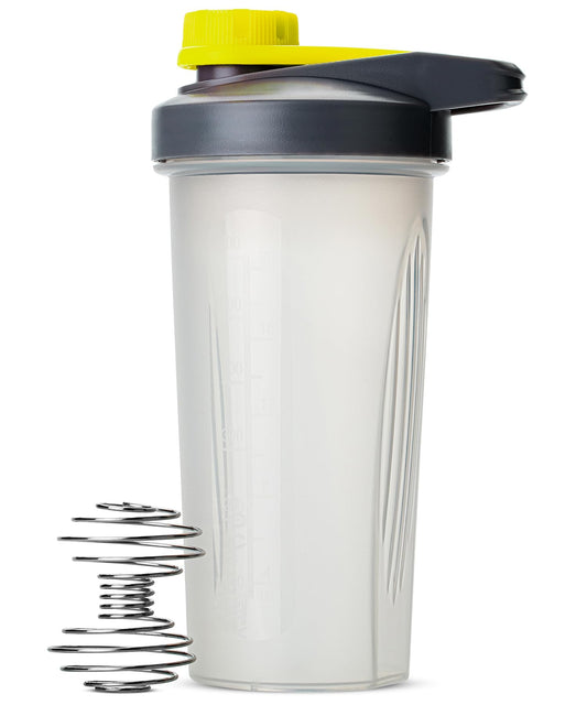 Mr. Pen- Shaker Bottles for Protein Mixes with Twist Cap, 28 oz, Gray/Yellow, Protein Shaker Bottle with Wire Whisk Ball, Mixer Bottle, Protein Shake Bottles, Protein Bottle, Protein Shake Bottle