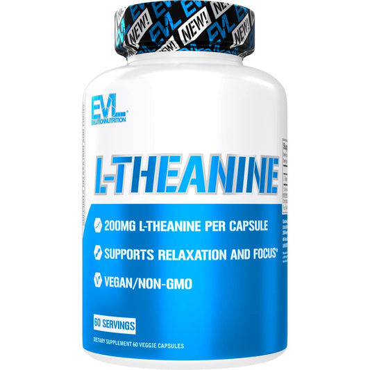 Evlution L Theanine 200mg Capsules for Focus and Relaxation Nutrition L-theanine 200mg Nootropic Supplement for Attention Energy and Focus - Daytime Mood Support and Nootropic Focus Supplement