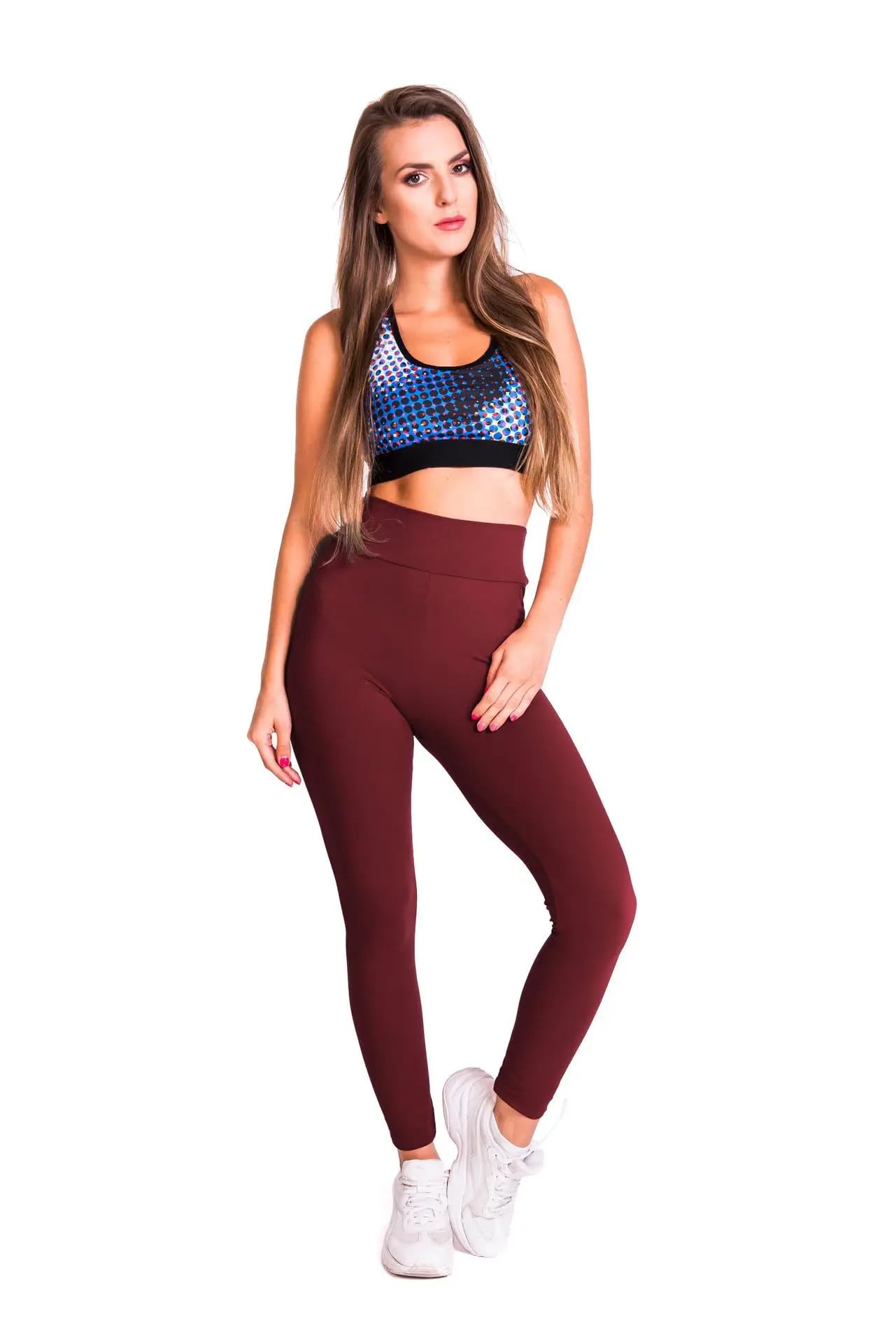 Soft and Comfortable Leggings for Women with Pockets-High Waisted Tummy Control No See Through Workout Yoga Pants Gym (US,X-Large,Long,Red)