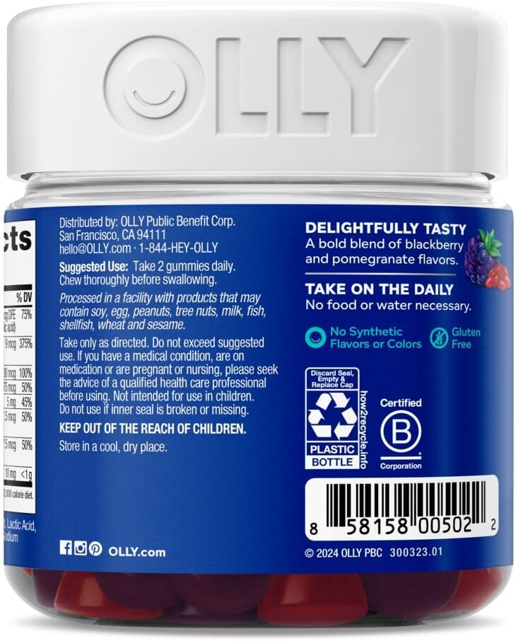 Men'S Multivitamin Gummy, Overall Health and Immune Support, Vitamins A, C, D, E, B, Lycopene, Zinc, Adult Chewable Vitamin, Blackberry, 45 Day Supply - 90 Count