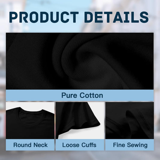 Custom T-Shirt - Made in USA，Bulk Customized T Shirts for Men Women, Design Your Personalized T Shirts, Custom Tee Gifts Add Photo Logo Text, Black, Small