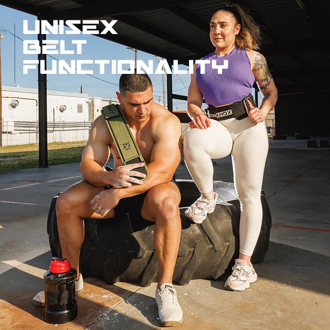 IronKnox Premium Weight Lifting Belt, 4 Inch Weight Belt for Men and Women with Self Locking Metal Buckle for Maximum Support, Weightlifting Belt for Squat or Deadlift, Durable Gym Belt for Men (Black, Medium)