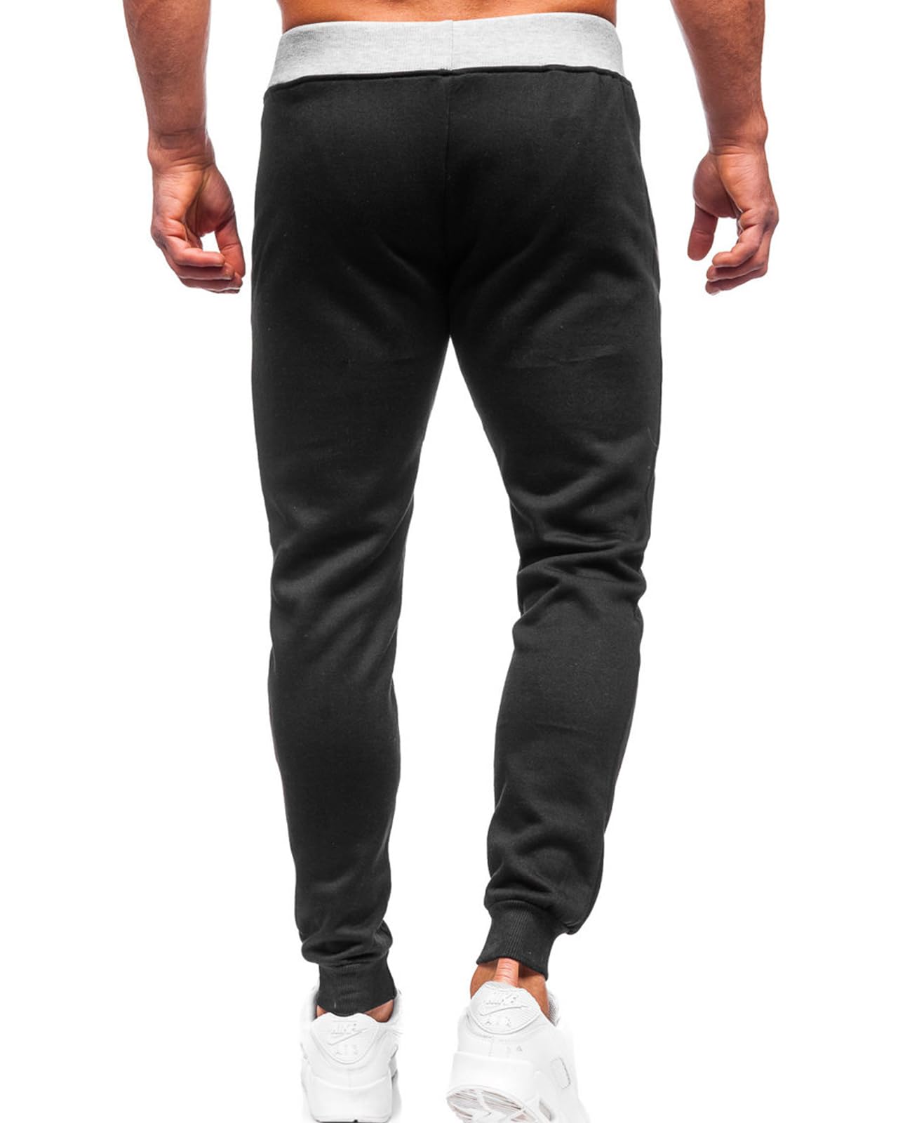 BUXKR Men's Sweatpants for Jogging Casual Joggers Pants for Gym Running or Athletic Workout,Black,S