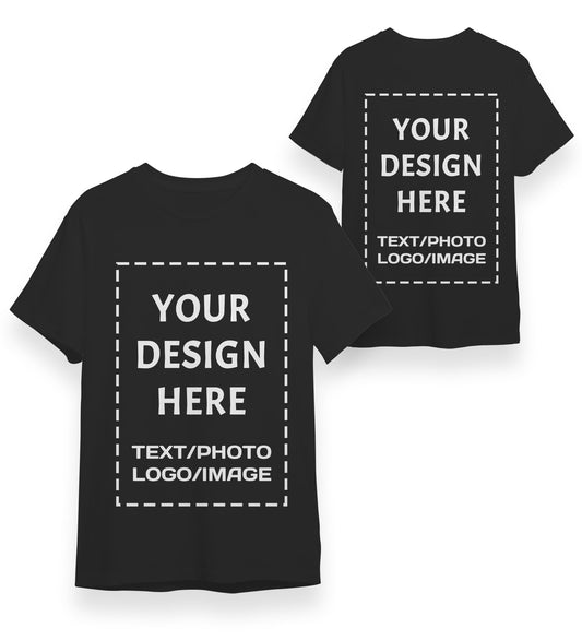 Custom T-Shirt - Made in USA，Bulk Customized T Shirts for Men Women, Design Your Personalized T Shirts, Custom Tee Gifts Add Photo Logo Text, Black, Small