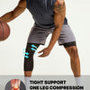 TSLA Men's Cool Dry Compression Pants, Athletic Workout Running Tights Leggings Baselayer, 3/4 Right Black/Black, Small
