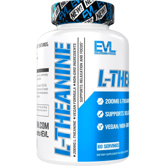 Evlution L Theanine 200mg Capsules for Focus and Relaxation Nutrition L-theanine 200mg Nootropic Supplement for Attention Energy and Focus - Daytime Mood Support and Nootropic Focus Supplement