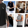 LSLXYWZX Men's Tank Tops 3 Pack Sleeveless Workout Mesh Material Quick Dry Athletic Running Gym Muscle Beach Fitness Shirts (US, Alpha, Large, Regular, Regular, Black+White+Gray)