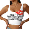 Generic Custom Women's Sports Bra Personalized Photo Name Logo Text Workout Tank Tops Crop Tank Top White, XX-Large