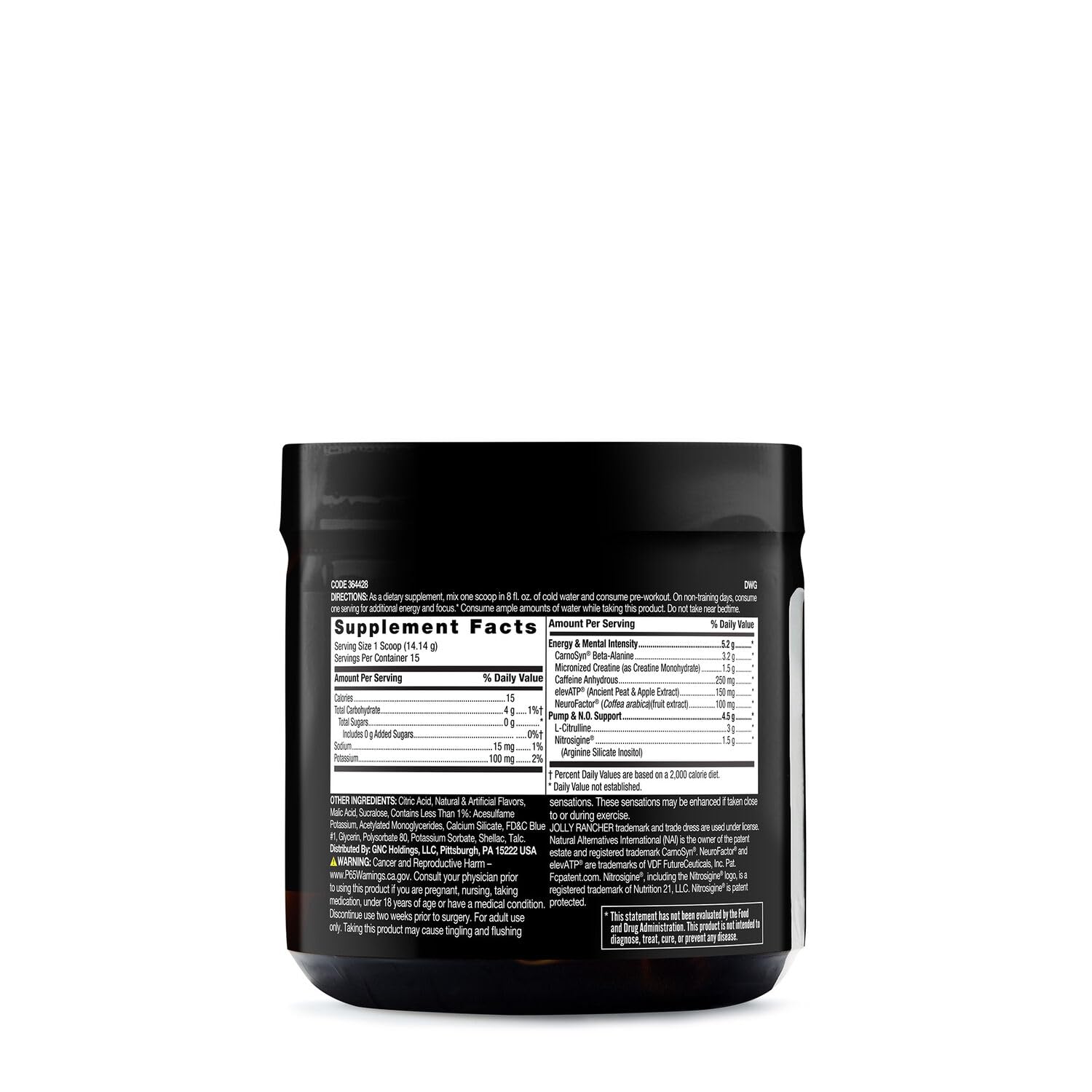BEYOND RAW LIT | Clinically Dosed Pre-Workout Powder | Contains Caffeine, L-Citrulline, Beta-Alanine, and Nitric Oxide | Jolly Rancher Blue Raspberry | 15 Servings
