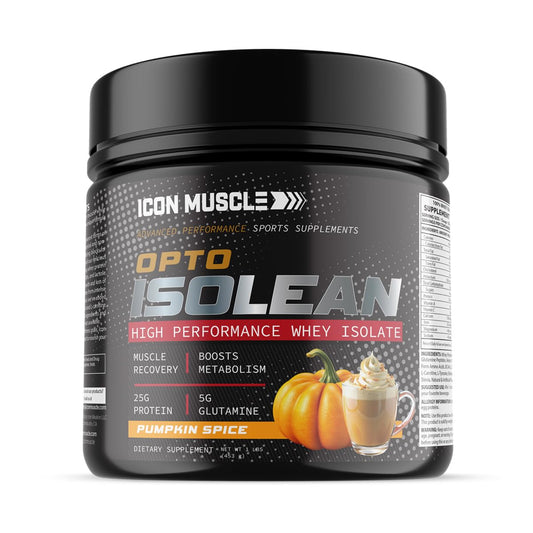 Icon Muscle Isolean Whey Protein Isolate Powder | Pumpkin Spice | Pre & Post Workout Whey Protein Powder | Protein Powder | Amino Acids | Protein Shake | Protein Powder | Holiday | 25g Protein | 1 lb