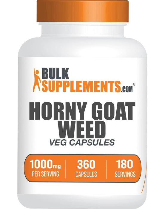 BULKSUPPLEMENTS.COM Cápsulas de hierba de cabra en celo - Extracto de Epimedium, hierba de cabra en celo para hombres, suplementos herbarios de hierba de cabra en celo - vegano, 2 cápsulas por porción, 360 cápsulas vegetales